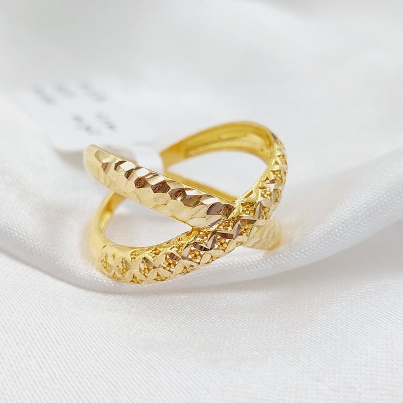 21K Gold X Ring by Saeed Jewelry - Image 1