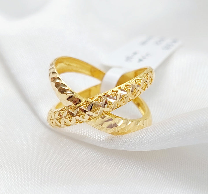 21K Gold X Ring by Saeed Jewelry - Image 1