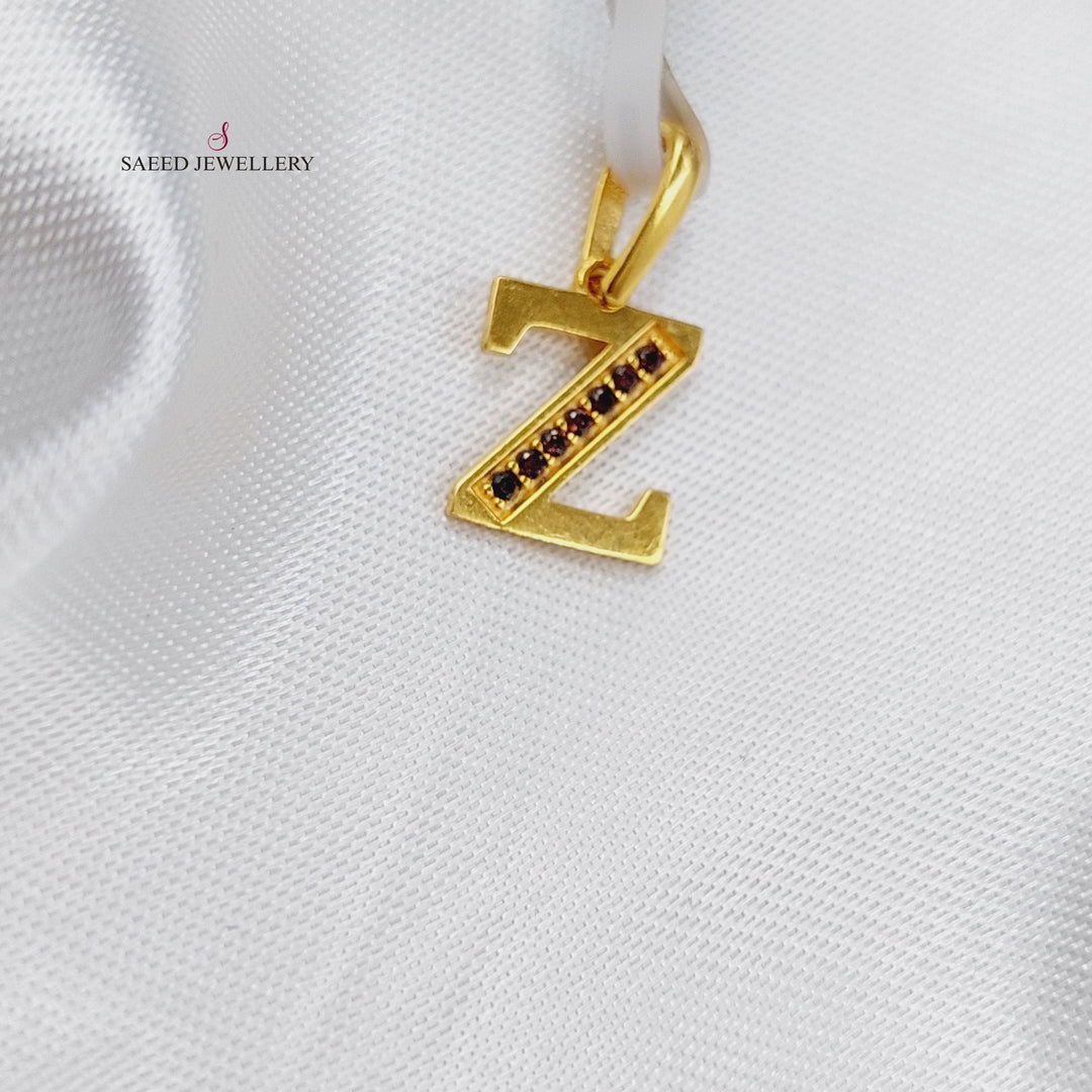 21K Gold Z Letter Pendant by Saeed Jewelry - Image 1