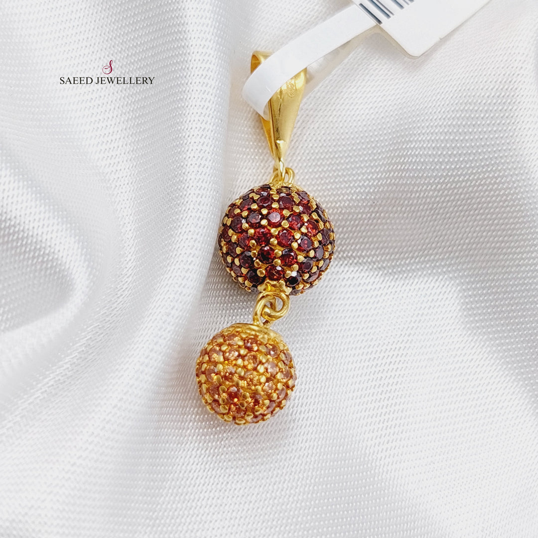 21K Gold Zirconia Balls Pendant by Saeed Jewelry - Image 4