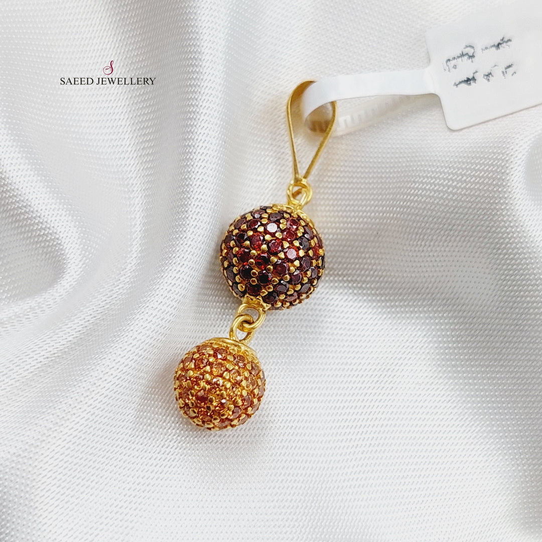 21K Gold Zirconia Balls Pendant by Saeed Jewelry - Image 1