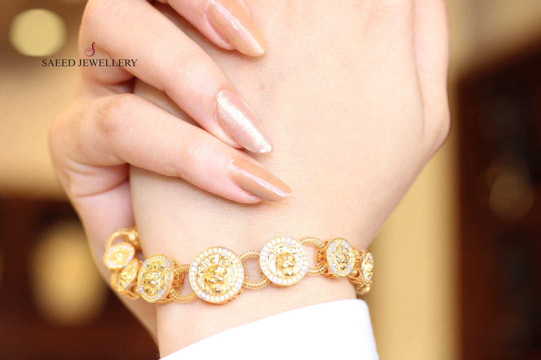 21K Gold Zirconia Bracelet by Saeed Jewelry - Image 3