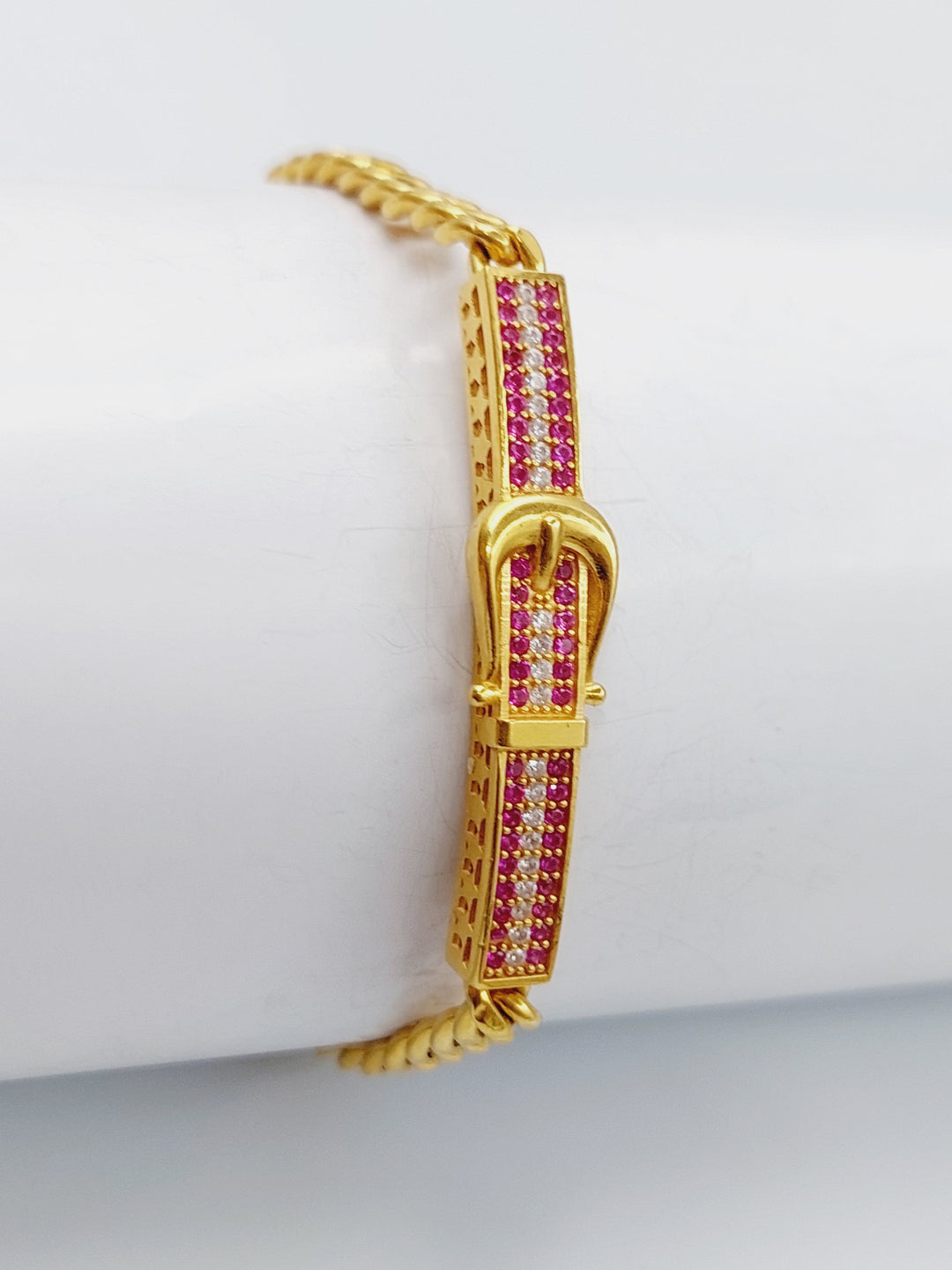 21K Gold Zirconia Bracelet by Saeed Jewelry - Image 1