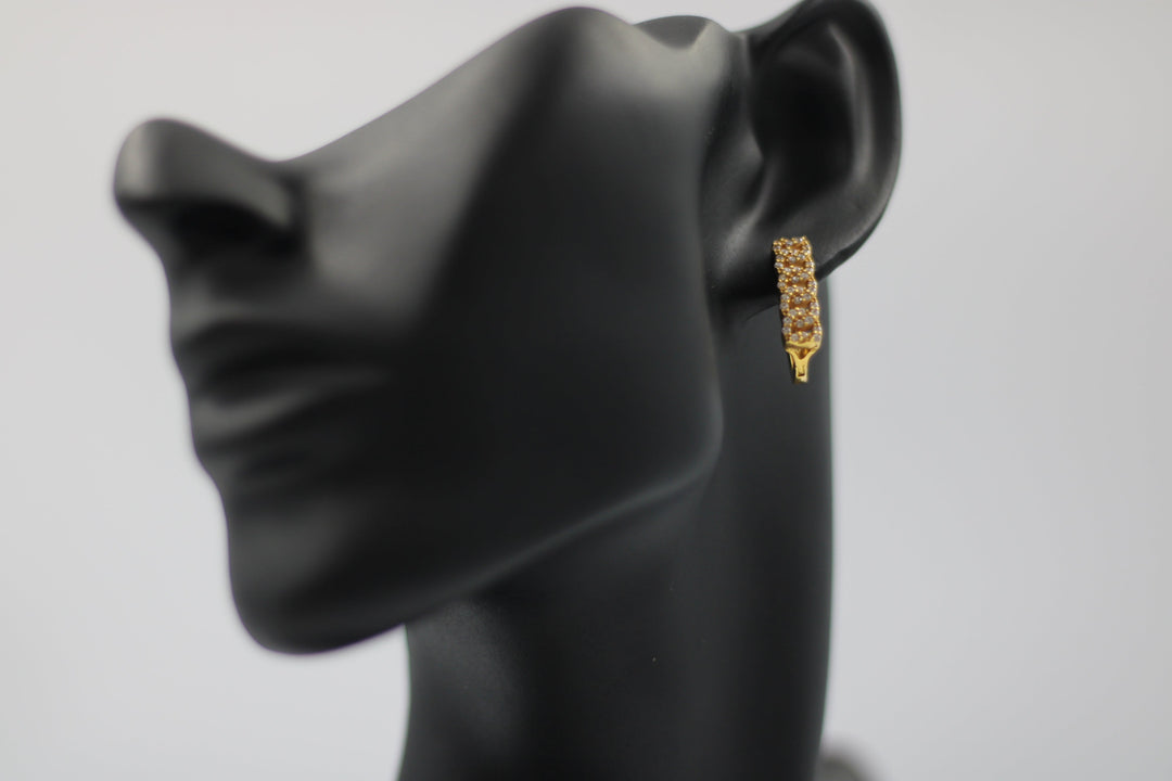 21K Gold Zirconia Earrings by Saeed Jewelry - Image 9