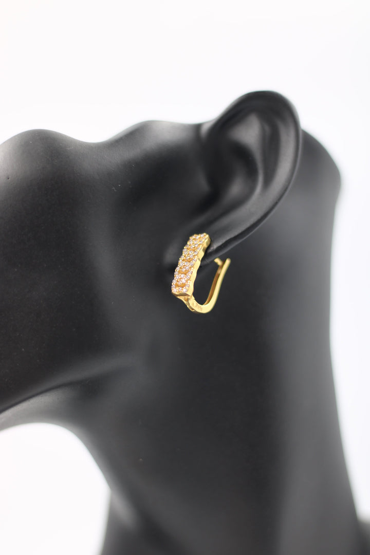 21K Gold Zirconia Earrings by Saeed Jewelry - Image 11