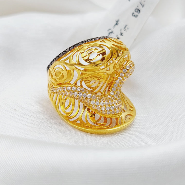 21K Gold Zirconia Ring by Saeed Jewelry - Image 3