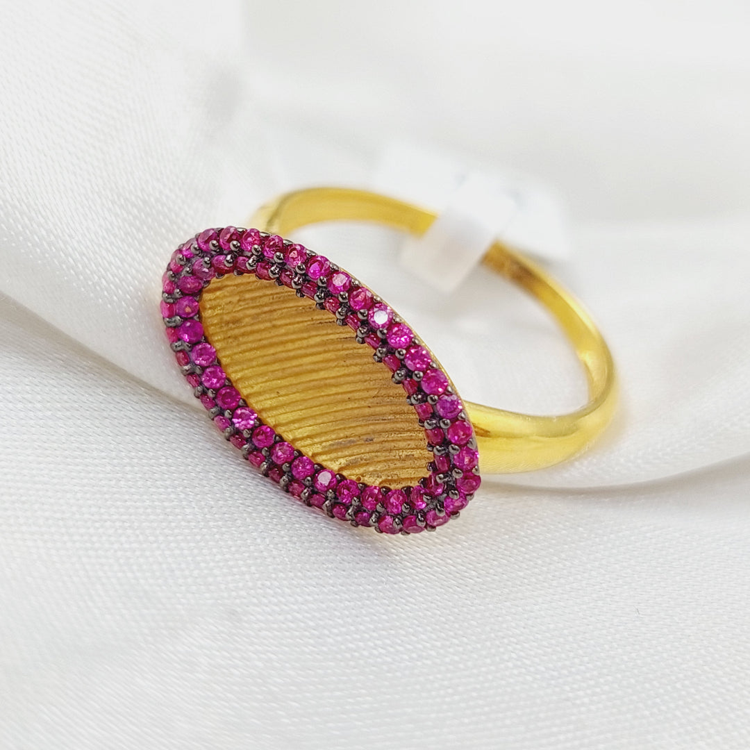 21K Gold Zirconia Ring by Saeed Jewelry - Image 3