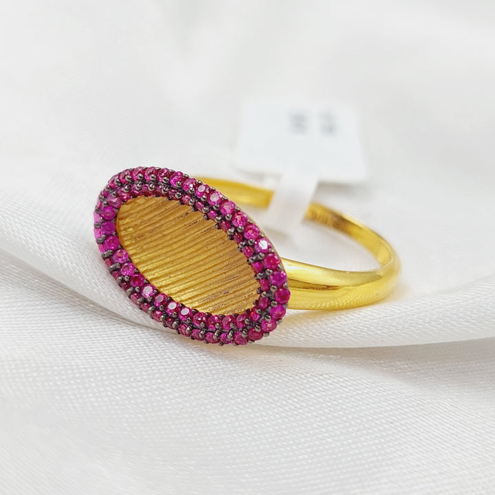 21K Gold Zirconia Ring by Saeed Jewelry - Image 1