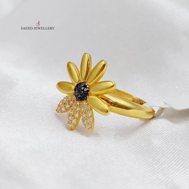 21K Gold Zirconia Ring by Saeed Jewelry - Image 3