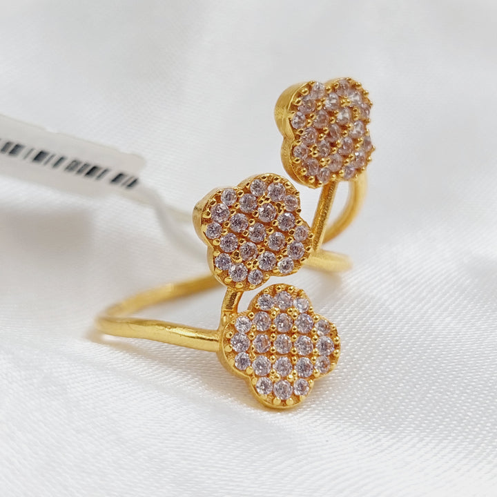 21K Gold Zirconia Ring by Saeed Jewelry - Image 2