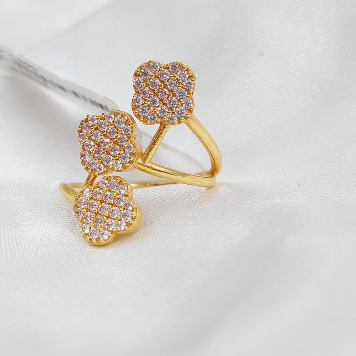 21K Gold Zirconia Ring by Saeed Jewelry - Image 3