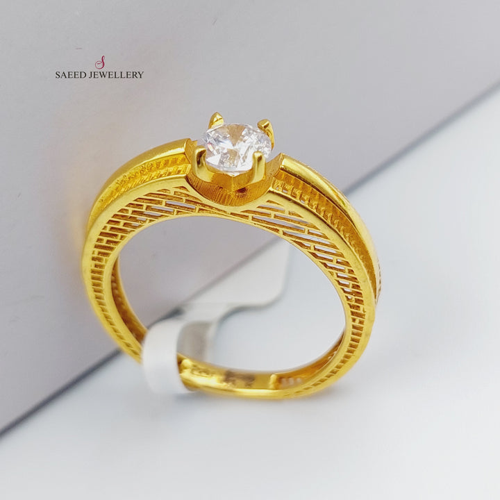 21K Gold Zirconia Wedding Ring by Saeed Jewelry - Image 1