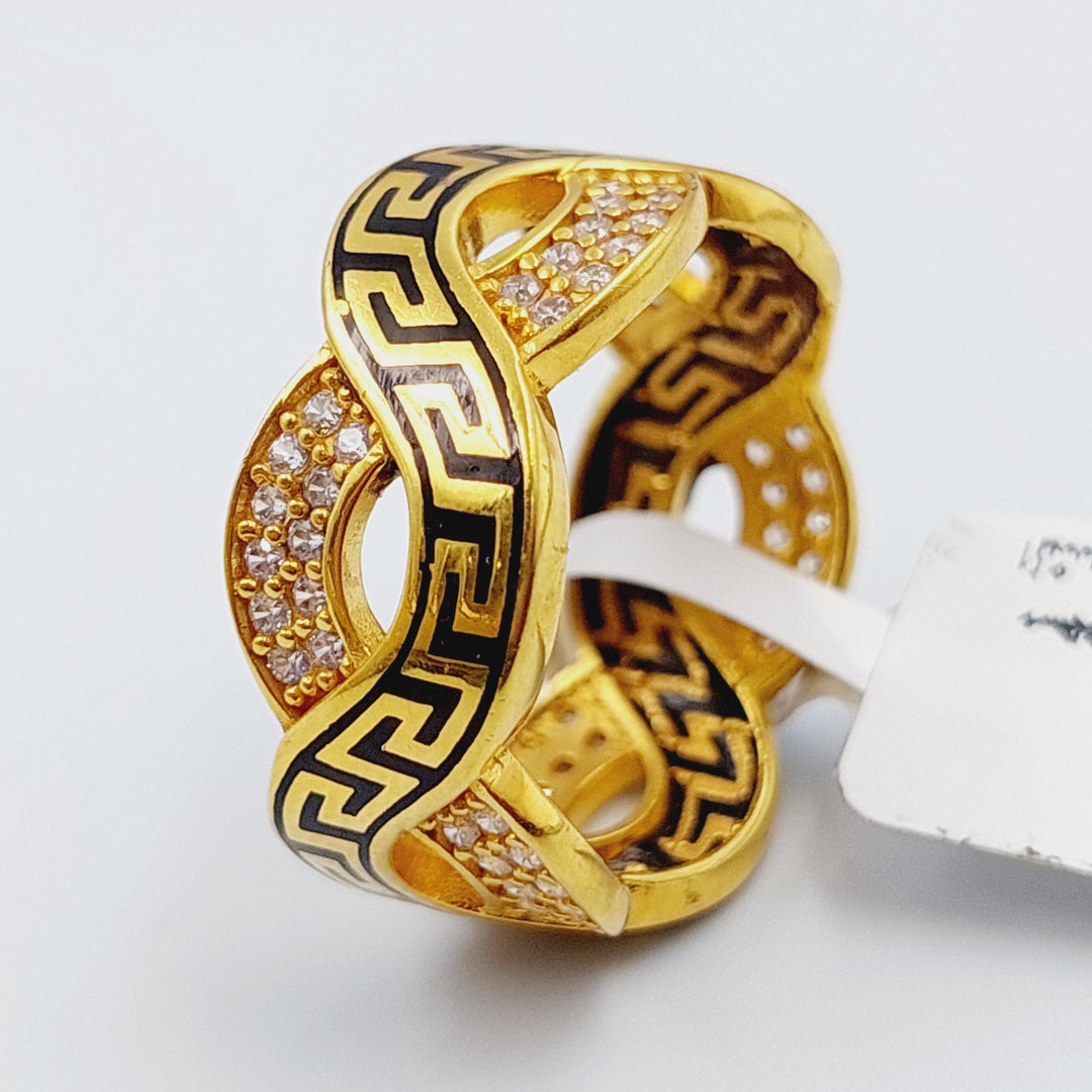 21K Gold Zirconia Wedding Ring by Saeed Jewelry - Image 3