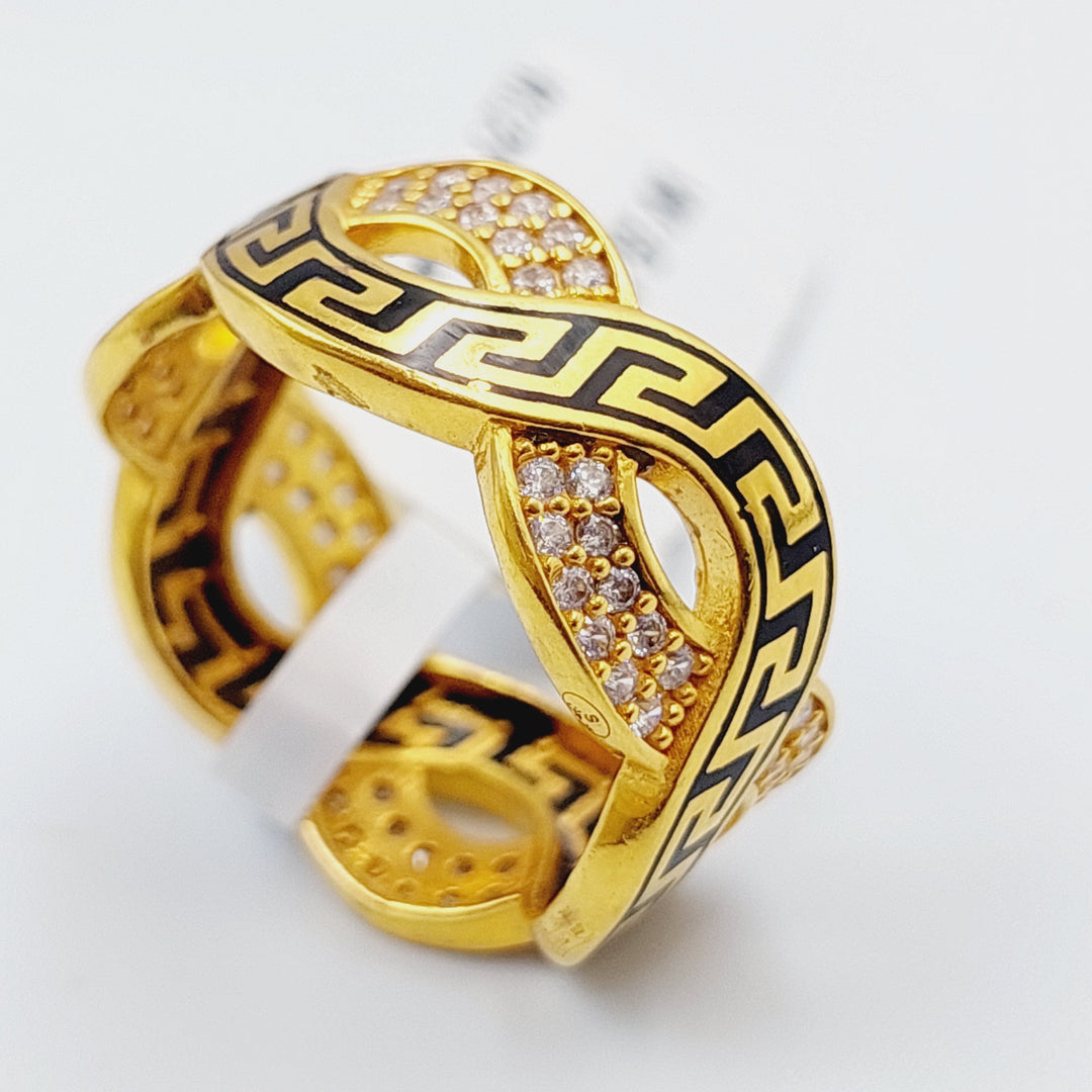 21K Gold Zirconia Wedding Ring by Saeed Jewelry - Image 5