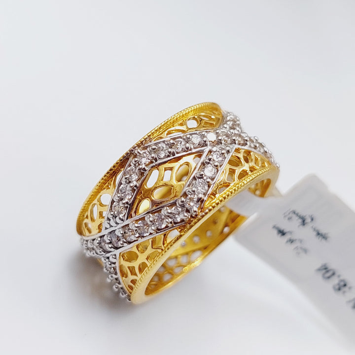 21K Gold Zirconia Wedding Ring by Saeed Jewelry - Image 3