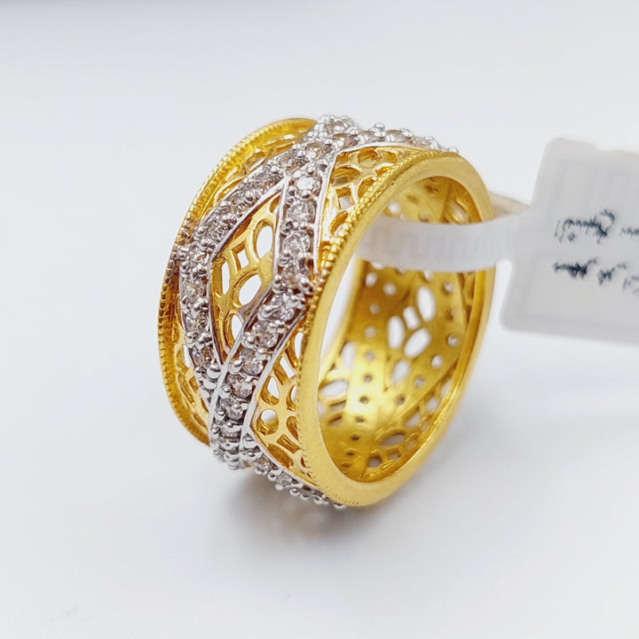 21K Gold Zirconia Wedding Ring by Saeed Jewelry - Image 1