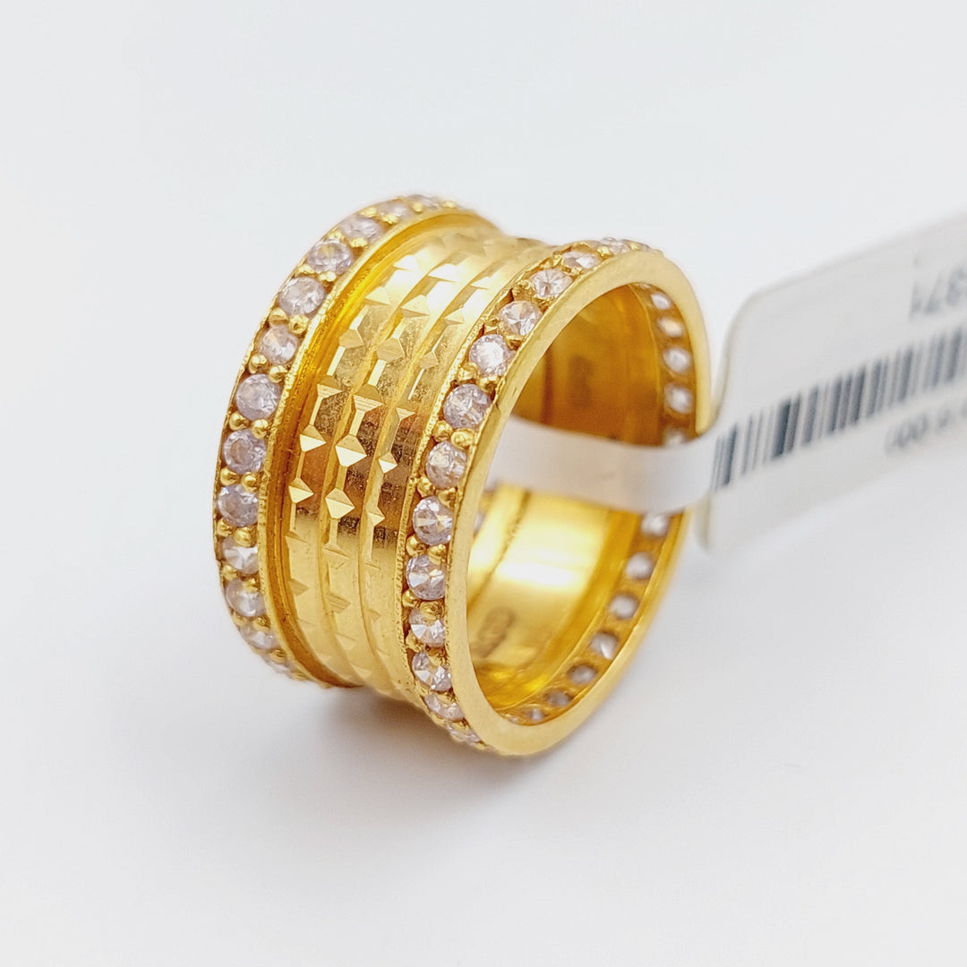 21K Gold Zirconia Wedding Ring by Saeed Jewelry - Image 1