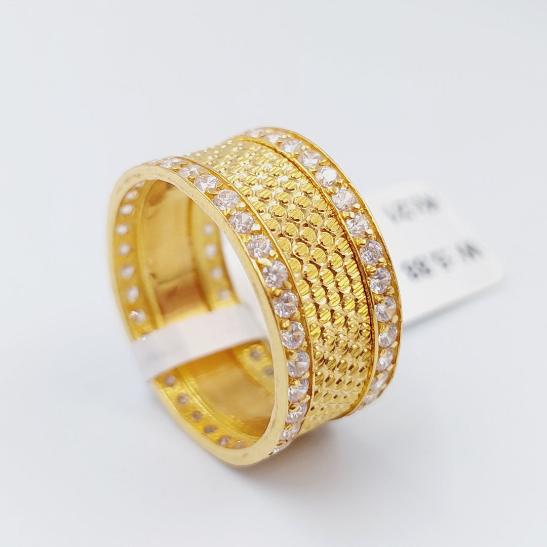 21K Gold Zirconia Wedding Ring by Saeed Jewelry - Image 10