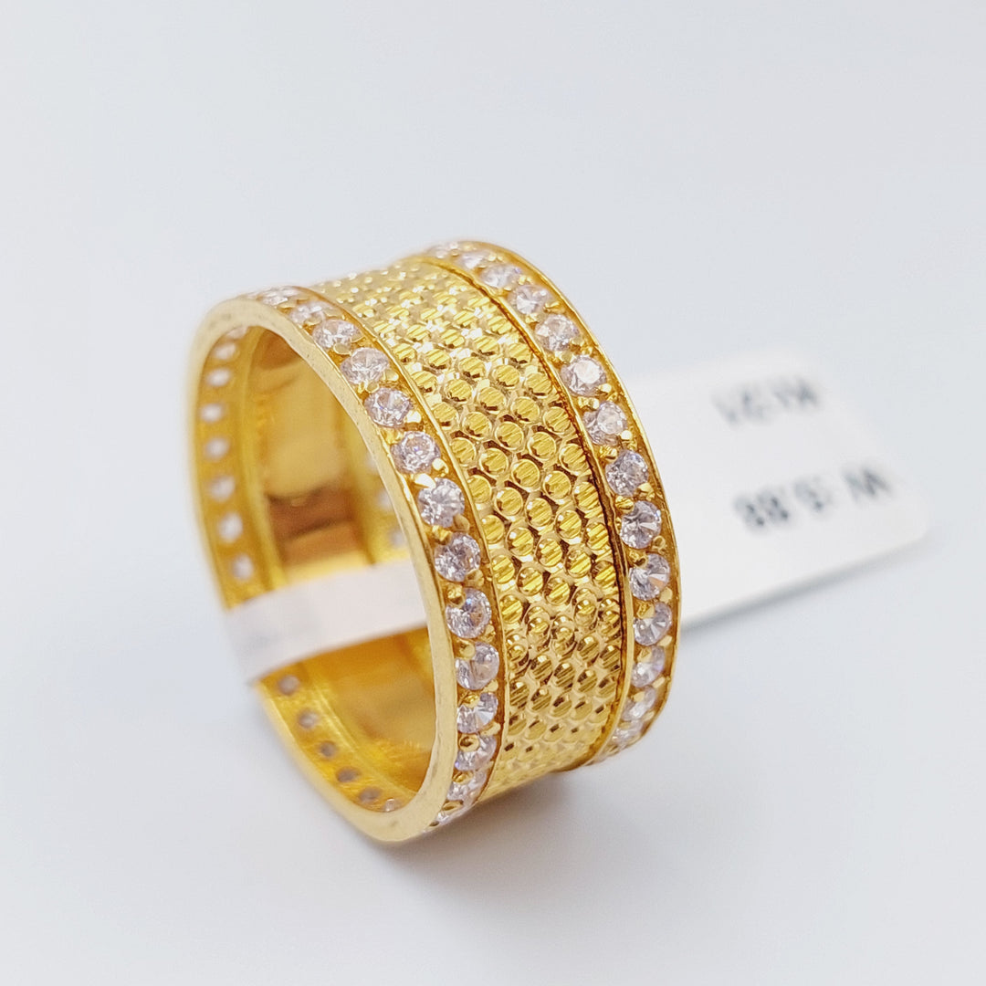 21K Gold Zirconia Wedding Ring by Saeed Jewelry - Image 5