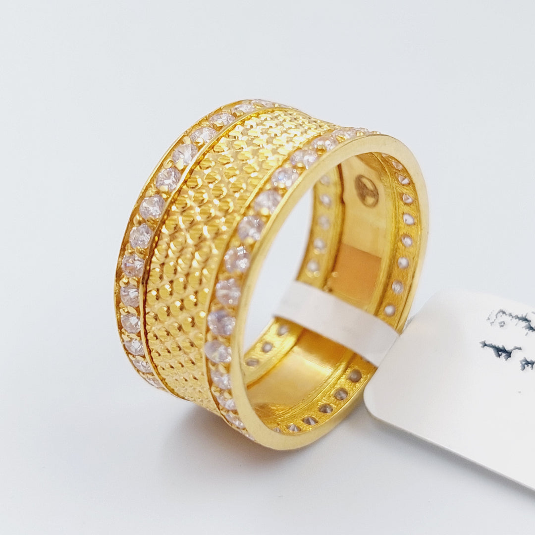 21K Gold Zirconia Wedding Ring by Saeed Jewelry - Image 1