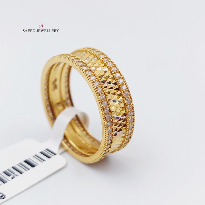 21K Gold Zirconia Wedding Ring by Saeed Jewelry - Image 2