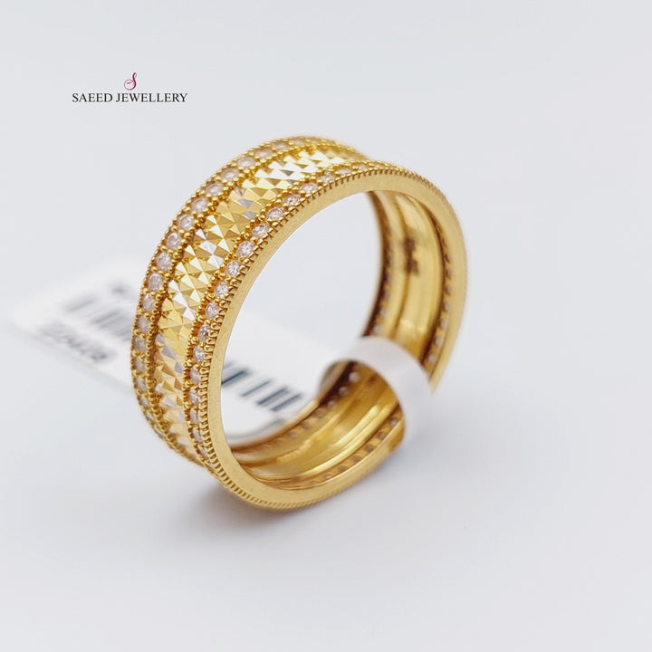 21K Gold Zirconia Wedding Ring by Saeed Jewelry - Image 3