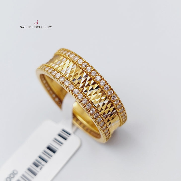 21K Gold Zirconia Wedding Ring by Saeed Jewelry - Image 4