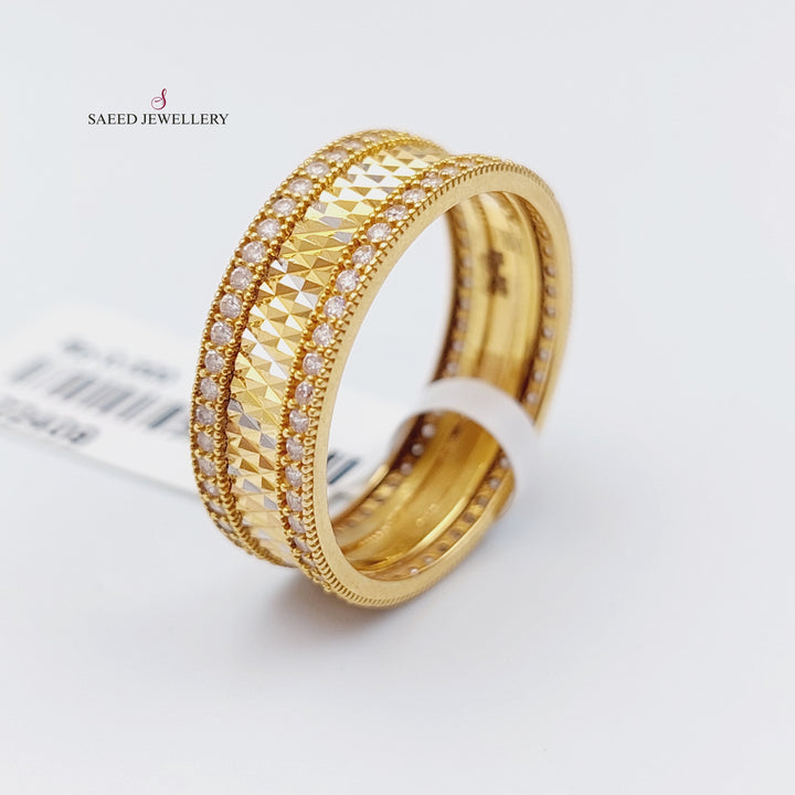 21K Gold Zirconia Wedding Ring by Saeed Jewelry - Image 1