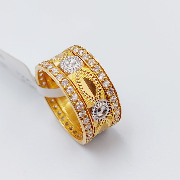 21K Gold Zirconia Wedding Ring by Saeed Jewelry - Image 3