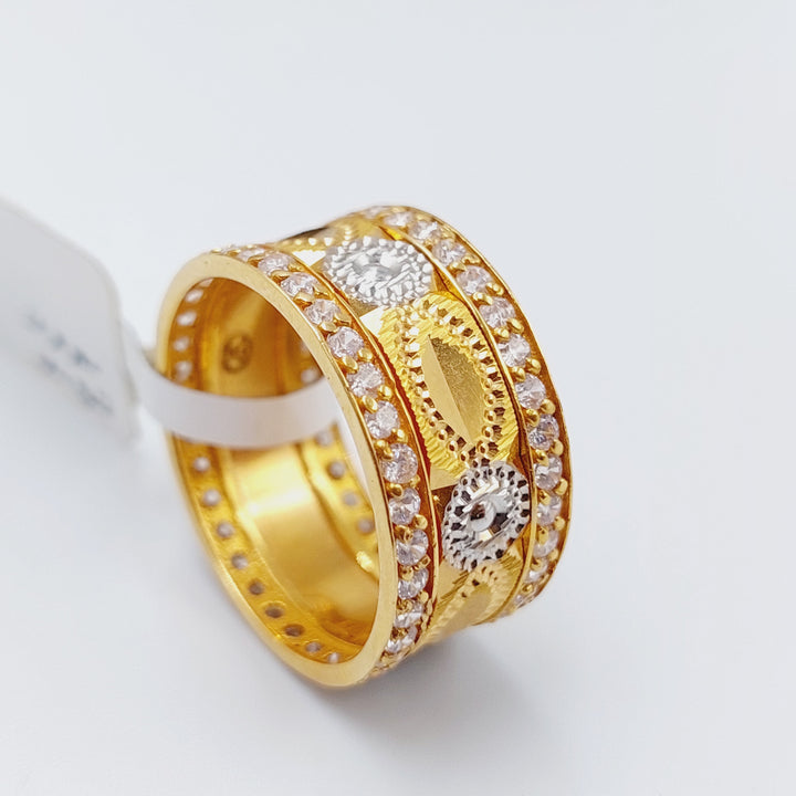 21K Gold Zirconia Wedding Ring by Saeed Jewelry - Image 9