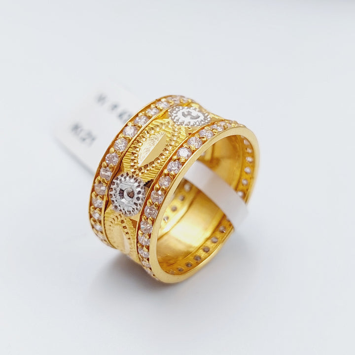 21K Gold Zirconia Wedding Ring by Saeed Jewelry - Image 1