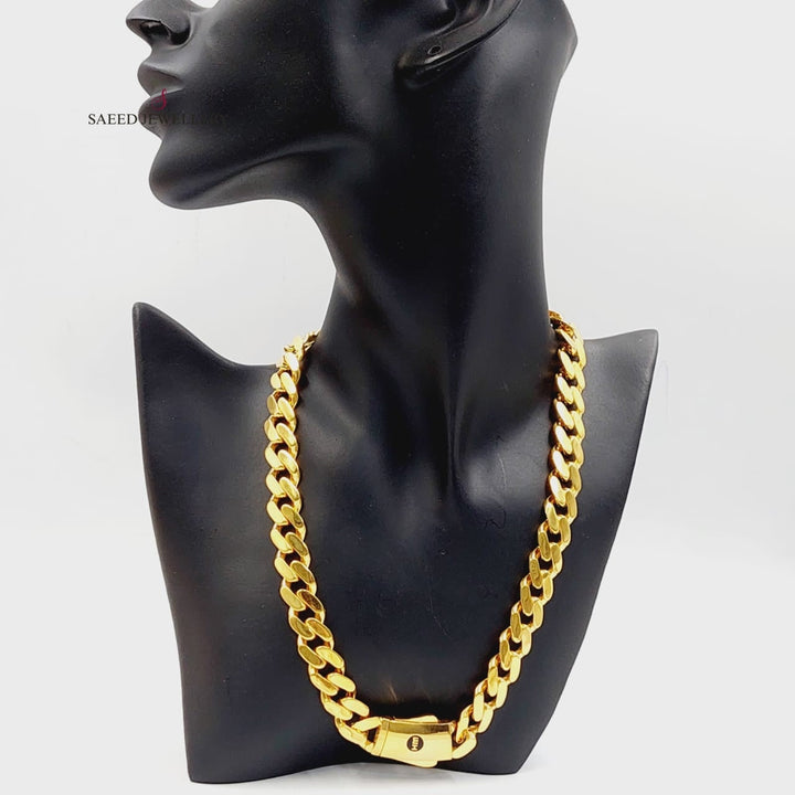 21K Gold Cuban Links Necklace by مجوهرات الشيخ سعيد - Image 3