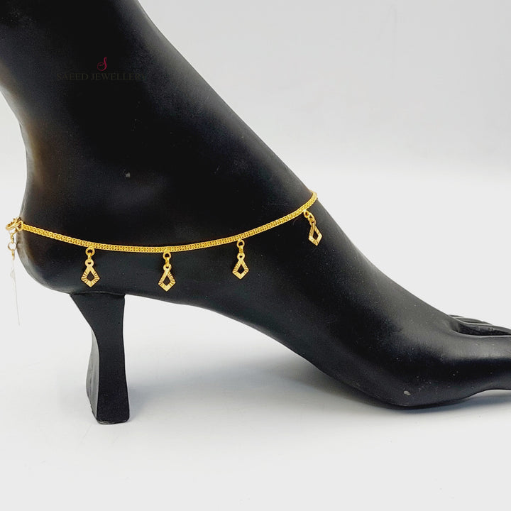 21K Gold Dandash Fancy Anklet by Saeed Jewelry - Image 1