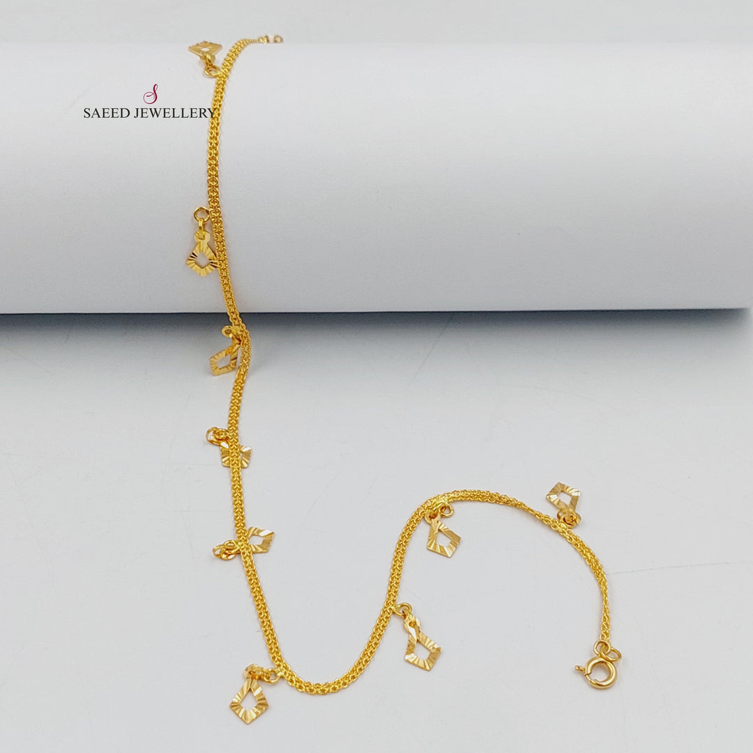 21K Gold Dandash Fancy Anklet by Saeed Jewelry - Image 4