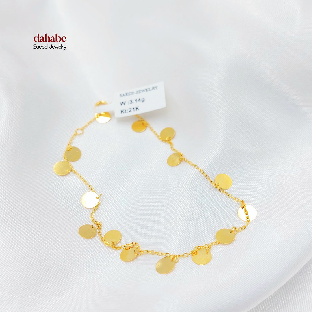 Deluxe Dandash Anklet Made of 21K Gold by Saeed Jewelry 