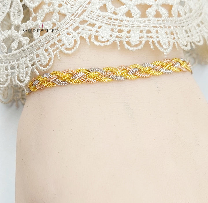 21K Gold Deluxe Dandash Anklet by Saeed Jewelry - Image 6