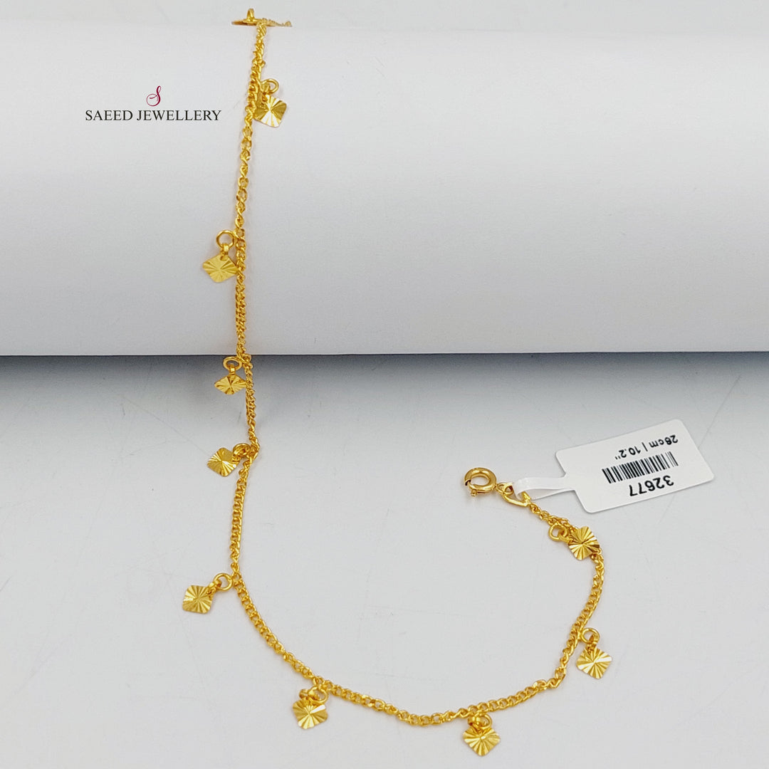 21K Gold Deluxe Dandash Anklet by Saeed Jewelry - Image 5