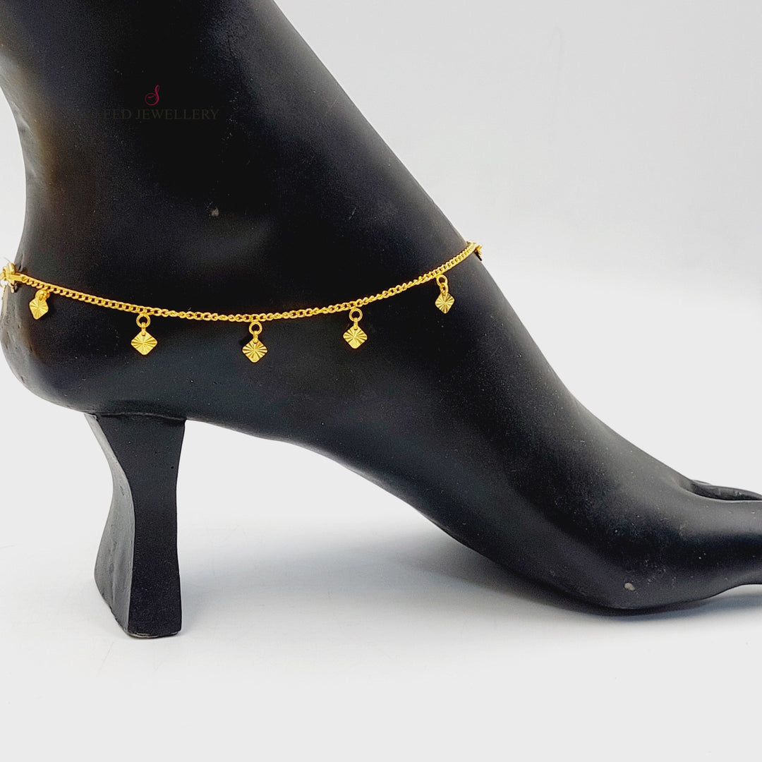 21K Gold Deluxe Dandash Anklet by Saeed Jewelry - Image 1