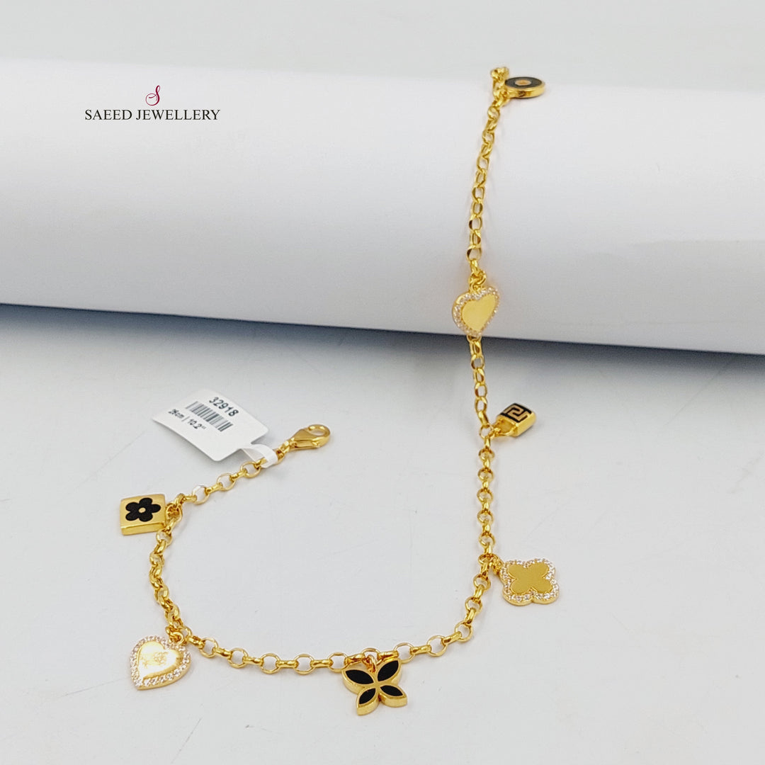 21K خلخال دنانديش مينا مرصع-مجوهرات الشيخ سعيد-Saeed Jewelry 