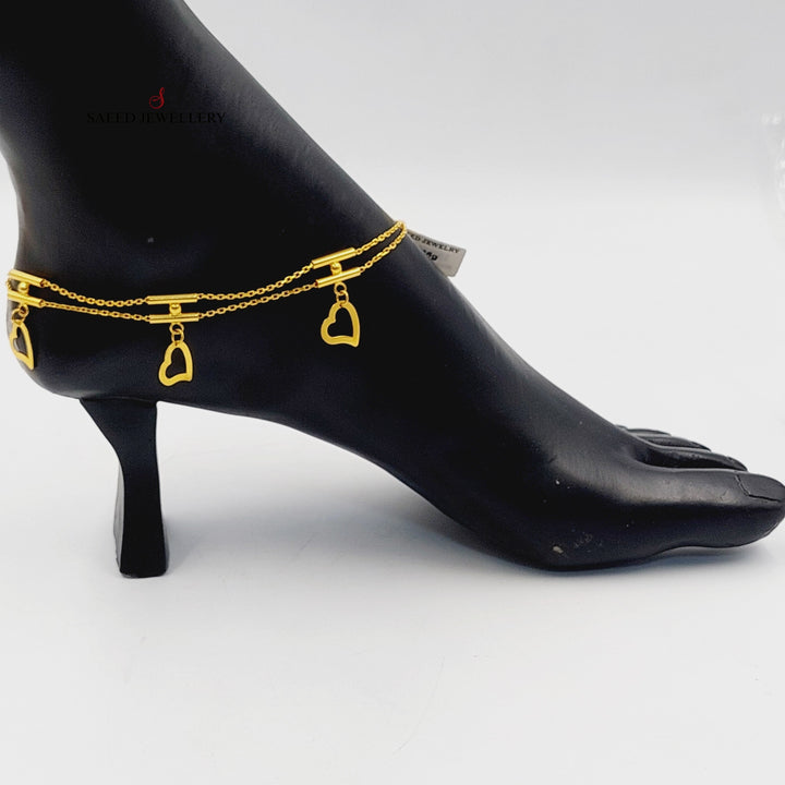 21K Gold Heart Anklet by Saeed Jewelry - Image 1