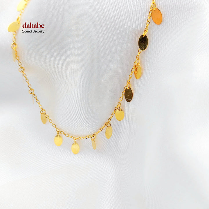 Zircon Studded Heart Anklet Made of 21K Gold by Saeed Jewelry 