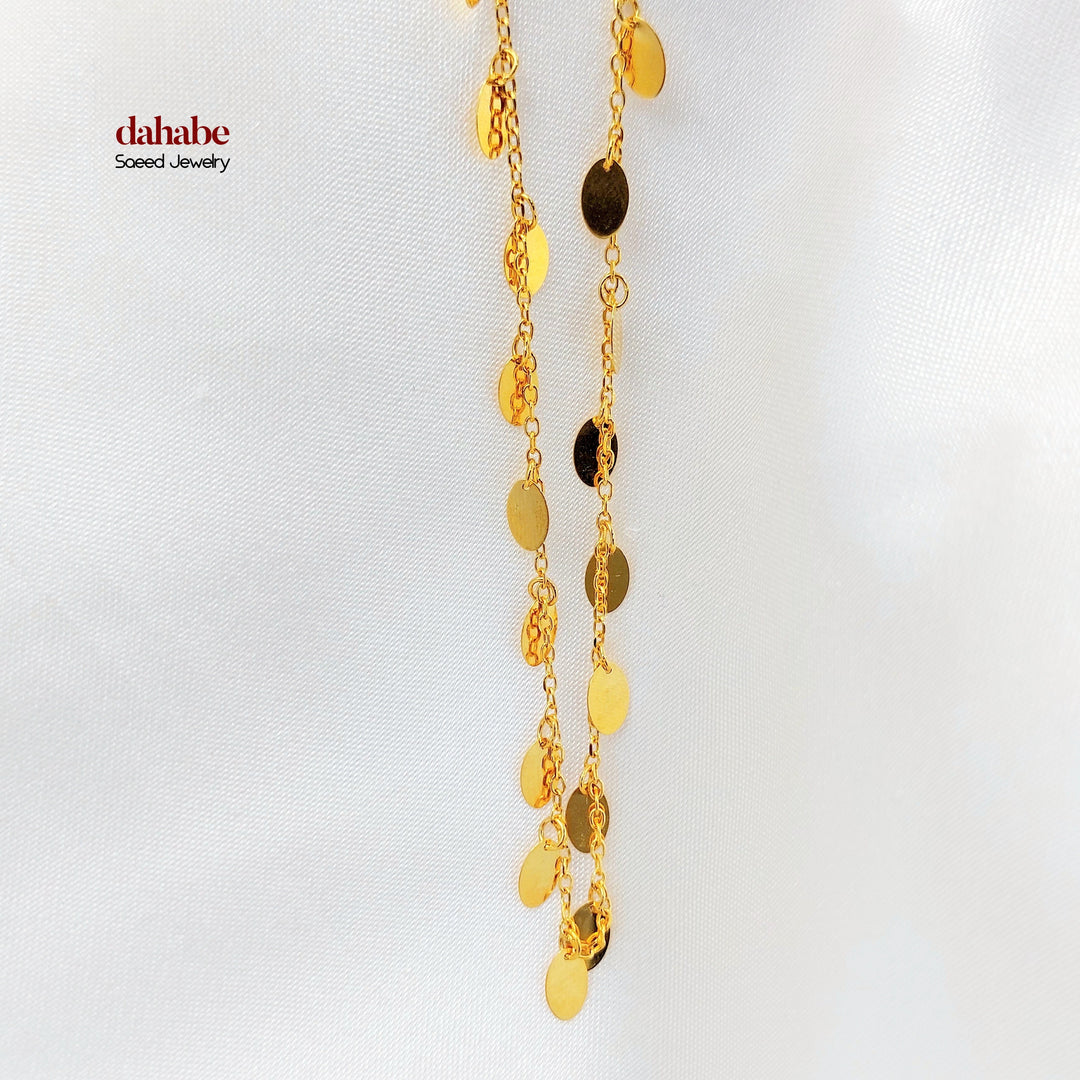 Zircon Studded Heart Anklet Made of 21K Gold by Saeed Jewelry 