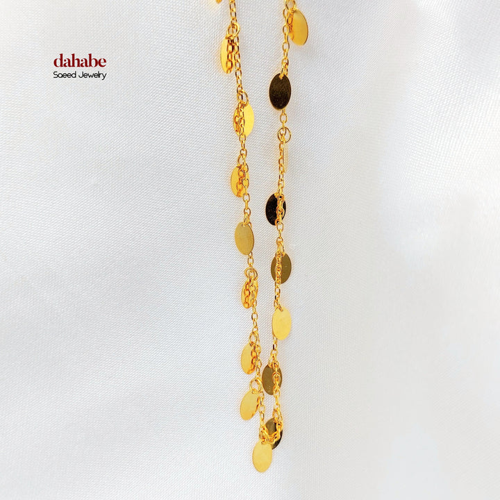 Zircon Studded Heart Anklet Made of 21K Gold by Saeed Jewelry 