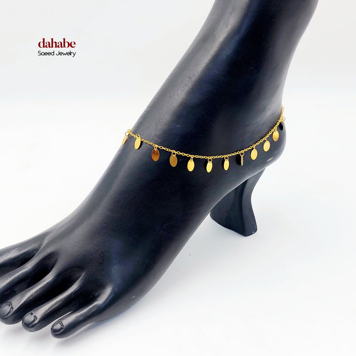 Zircon Studded Heart Anklet Made of 21K Gold by Saeed Jewelry 