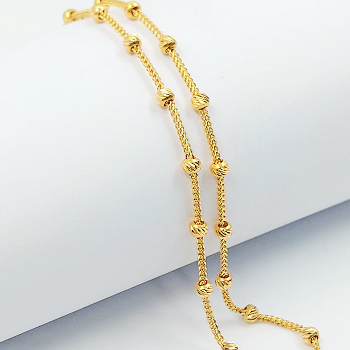 Zircon Studded Heart Anklet Made of 21K Gold by Saeed Jewelry 