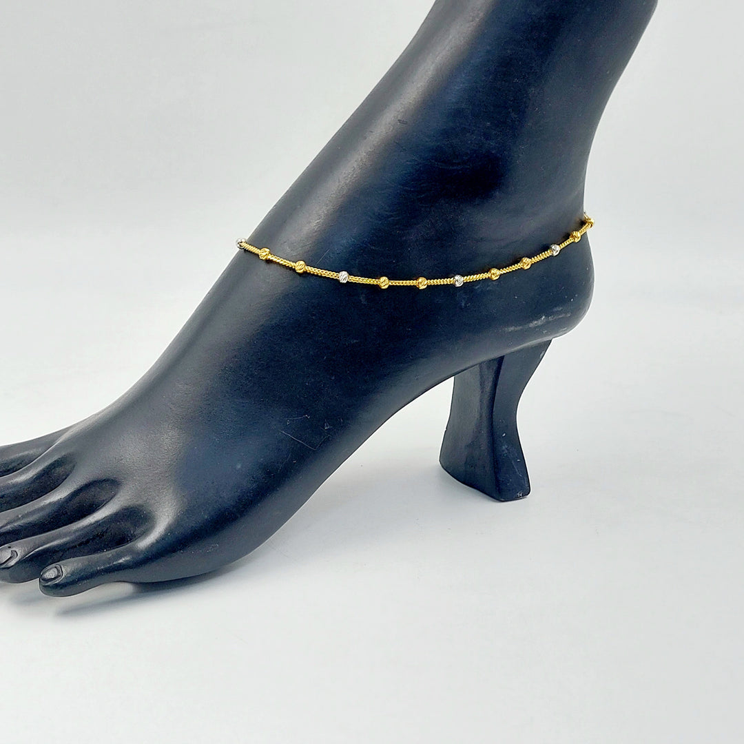 Zircon Studded Heart Anklet Made of 21K Gold by Saeed Jewelry 