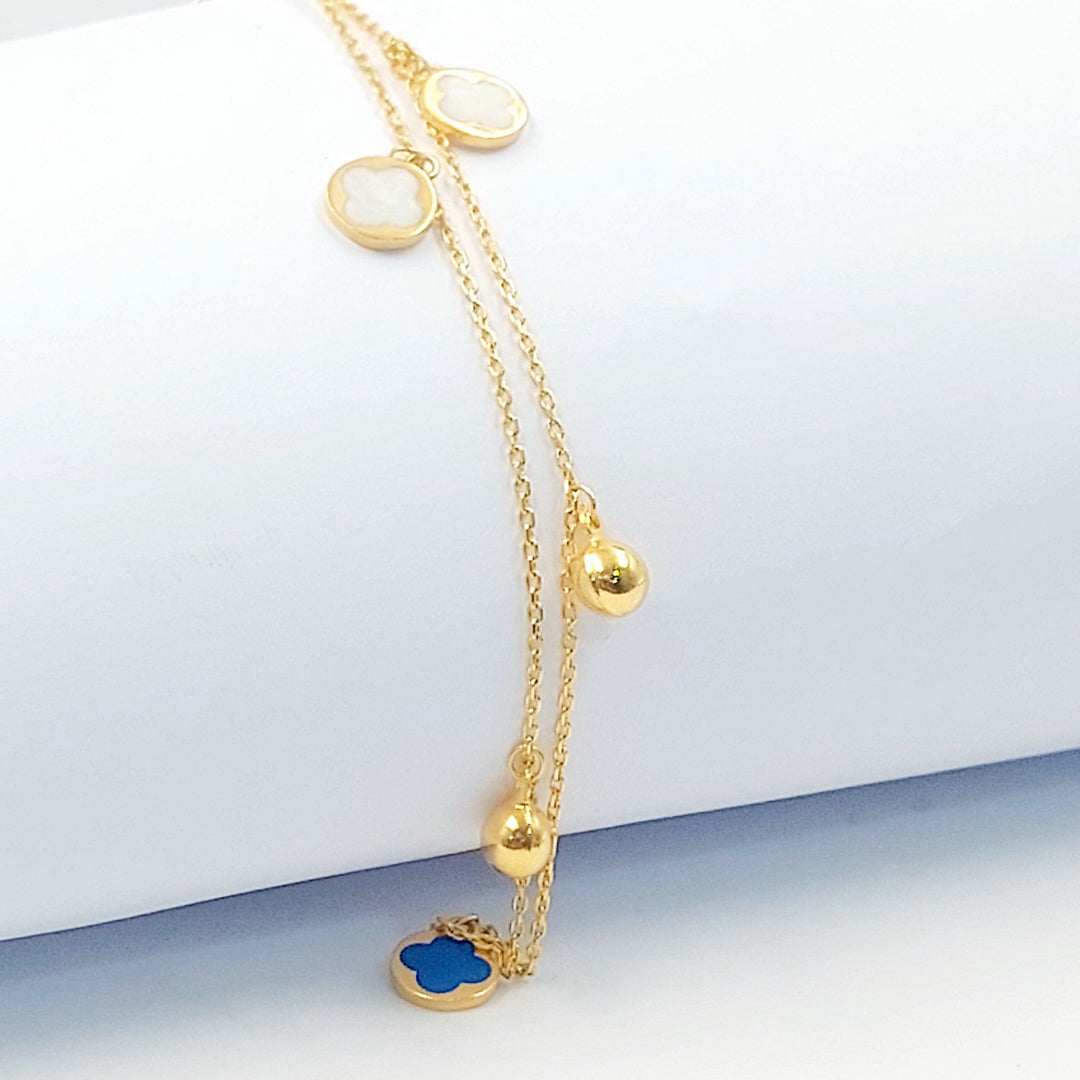 21K خلخال قلب مرصع-مجوهرات الشيخ سعيد-Saeed Jewelry 