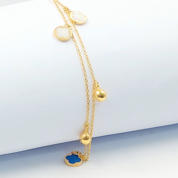 21K خلخال قلب مرصع-مجوهرات الشيخ سعيد-Saeed Jewelry 