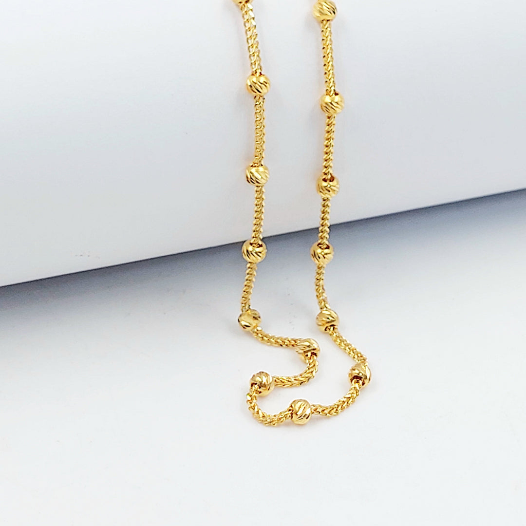 Zircon Studded Heart Anklet Made of 21K Gold by Saeed Jewelry 