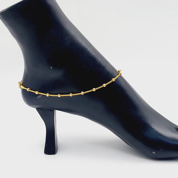 Zircon Studded Heart Anklet Made of 21K Gold by Saeed Jewelry 